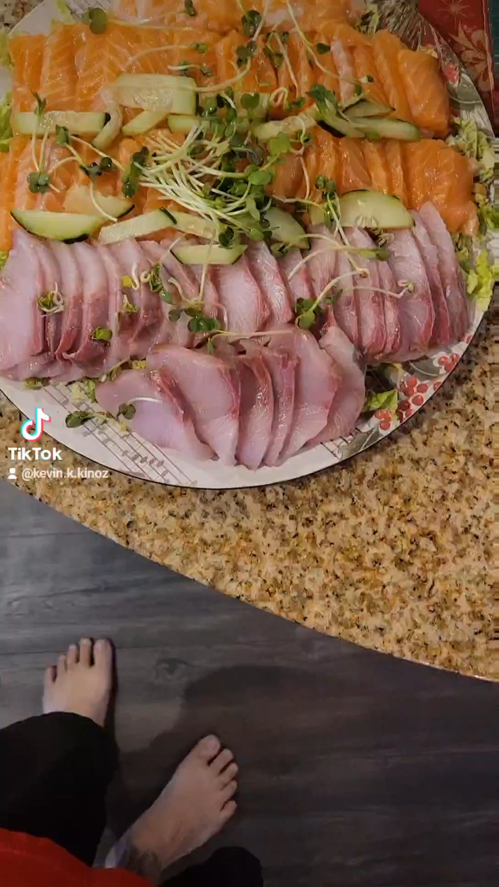 Hamachi, Salmon and Blue fin sashimi... Lonely Japan