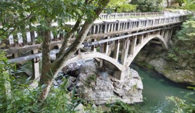 Old bridge over the river at Yase cablecar station.