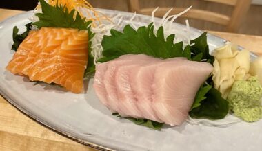 Salmon and hamachi sashimi
