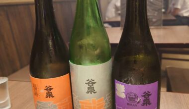 Akihabara Kinboshi Japanese Izakaya. Sake is made with Noto yeast in place of the brewery that was damaged by the earthquake and tsunami