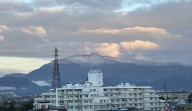 Snow on the mountains overnight