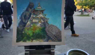 Happy Godzilla day. Painted this to commemorate Godzilla and Anguirus fighting here
