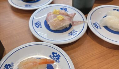Conveyor belt sushi at Shinjuku