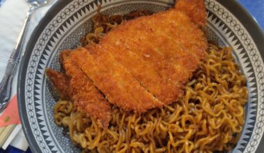 Chicken Katsu Yakisoba from one of the food stalls at H-Mart