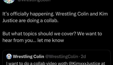 Not sure how many of y’all watch Kimjustice and wrestling Colin but what ever video they’re making I’ll be there