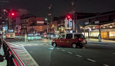 The mythical four leaf Clover taxi spotted in Gion!