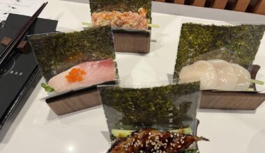 Handrolls for dinner at Temaki Bar in San Jose, CA