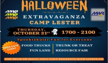 Halloween on Camp Lester, across from Mihama.  31 Oct 5pm-9pm.   Open to all Japanese.  (note: Japanese and non-SOFA may walk through the gate to attend the event, but locals cannot drive on the base)