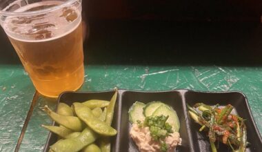 Small appetizers. Chill vibes tonight in Izakaya