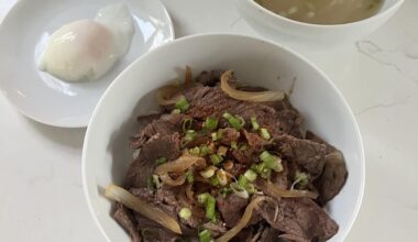 Gyudon and miso soup