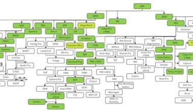 3 days ago I made a post of the graph of every company i could connect to JWA/NJPW/AJPW hoping to get some eyeballs one it and help improve it.. Someone sent me a pic from a book Sanshiro Takagi worked on which had its own graph, off that graph I shuffled things around on mine & redid the graph