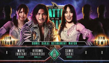 Hiromu Takahashi has selected Mayu Iwatani as one of his partners for Sumie Sakai's retirement match at NJPW Strong Battle in the Valley 2025!
