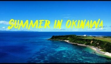 Drone view of Oodomari Beach & Hyakuna Beach taken during summer 2024