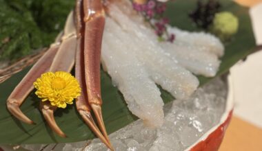 Live crab leg sashimi