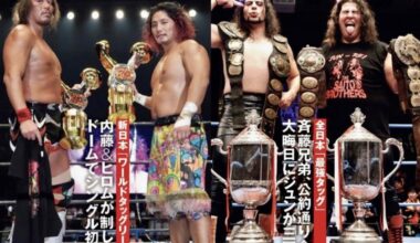 Tag League winners on the cover of Weekly Puroresu