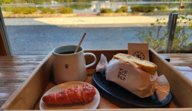 Dashi Tamagoyaki Sando Brekkie at Ohori park Fukuoka