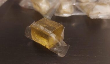 Shine muscat wagashi - eatable foil? what is it made of?