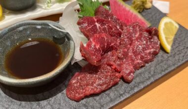 controversial japanese delicacy: basashi (horse sashimi)! personally i am a fan