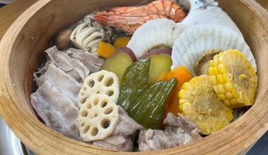 vegetables steamed by the heat of hell (aka jigoku-onsen or “hell” hot springs in oita)