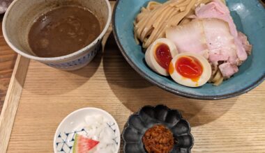 Tsukemen with fresh thick chewy noodles. (Osaka)