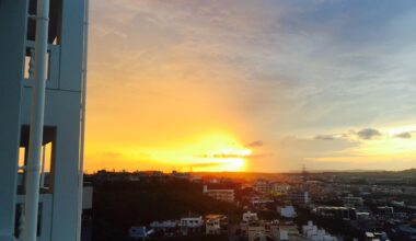 Sunrise over white beach
