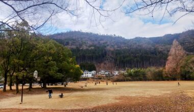 A public basketball goal in Kyoto? Yes, conveniently located in a park 2km NORTH of Kamigamo Jinja as you head out on Rte. 61 toward Kurama and Kumogahata