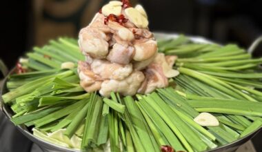 Motsunabe (beef tripe/intestine hot pot)