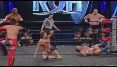 Juice Robinson and "Kamaitachi" Hiromu Takahashi vs Silas Young and The Beer City Bruiser vs The All-Night Express (Kenny King and Rhett Titus): Ring of Honor/New Japan Pro Wrestling - ROH/NJPW Global Wars, May 8, 2016
