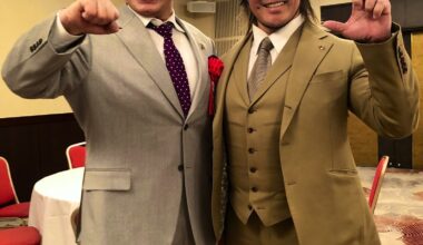 Tanahashi & Kobashi with the Ultimate Babyface Photo at the Tokyo Sports Puroresu Awards