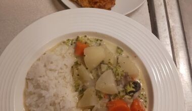 Japanese cream stew and potato croquettes(korokke)