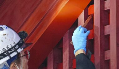Naha’s Shuri Castle Main Hall in Final State of Restoration; Work Expected to be Completed in June