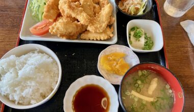 Toriten lunch at Restaurant Ribbon in Beppu, Oita