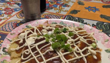 Finally got a kitchen all to myself and made Okonomiyaki