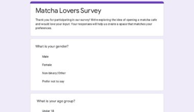 matcha survey for uni project and cafe