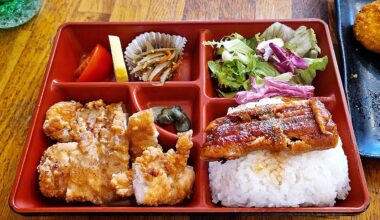 Unagi and chicken bento
