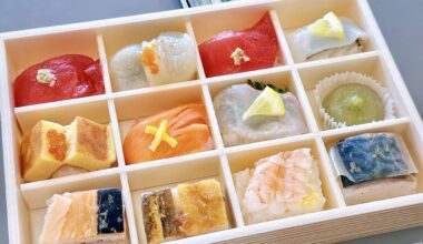 Was surprised when they handed out today’s lunch at work, sushi bento!