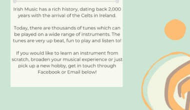 Want to learn Irish Music? Have a look at this flyer and get in touch if you have any questions at all!