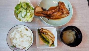 Made some Magoro no Kama (tuna meat around gills) and sides