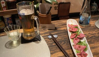 Basashi/馬刺し Raw horse meat at my favorite izakaya