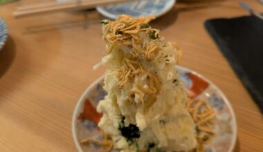 A staple of Japanese izakaya cuisine: potato salad.
