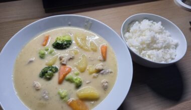 Cream stew for dinner and made doria rice with the leftovers the next day