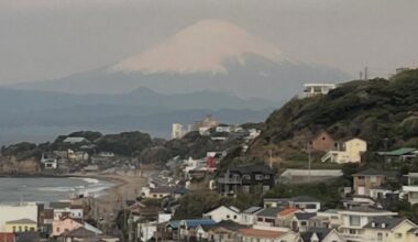 Caught a glimpse of Mt Fuji at 6am in Kamakura
