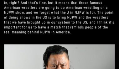 First it was the “G” in IWGP and G1, now Papa Aramusha strives to remind the masses what the “J” in Njpw stands for.