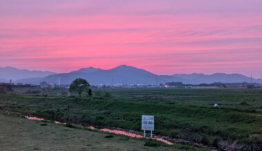 The sunset earlier today in Kyoto...