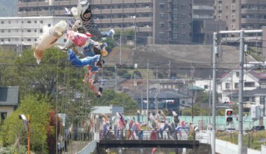 Carp Wind Socks outside of Atsugi