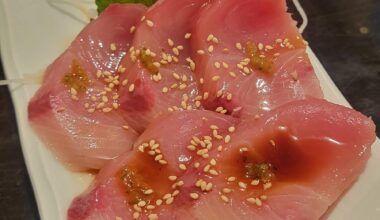 Yellowtail sashimi with yuzu pepper ponzu