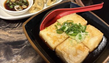 tofu tempura and veggie gyozas 😍