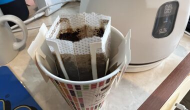 Japanese style drip coffee in my hotel room