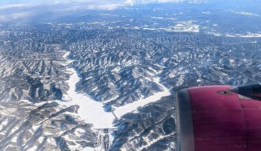 Snowy Hills of Hokkaido from Above