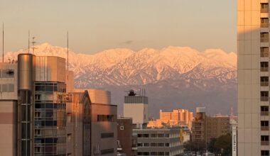 Tateyama mountains from near the Toyama station